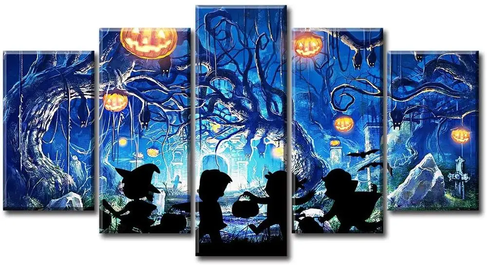 Modern Halloween Decorations 5 Piece Abstract Devils Last Supper Wall Art Canvas Prints Painting for Living Room Home Decor
Modern Halloween Decorations 5 Piece Abstract Devils Last Supper Wall Art Canvas Prints Painting for Living Room Home Decor