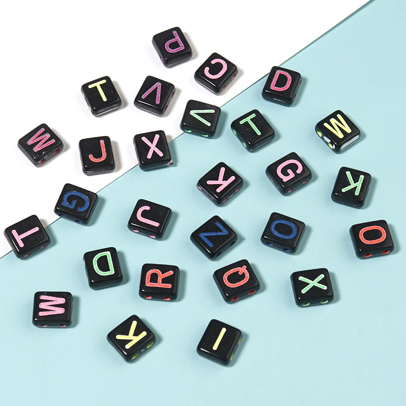 Linsoir Acrylic rectangle letter beads Double hole 100pcs/Lots 9mm large beads for jewelry making Color words on black
Linsoir Acrylic rectangle letter beads Double hole 100pcs/Lots 9mm large beads for jewelry making Color words on black