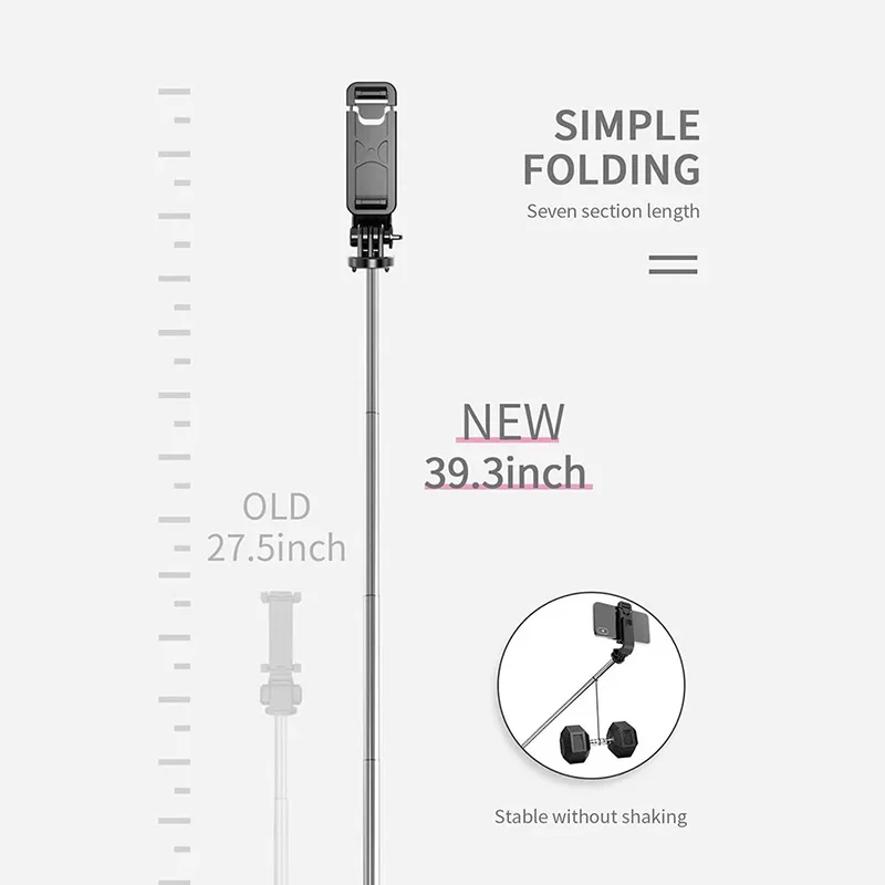 L02 Wireless Bluetooth Selfie Stick Tripod Foldable Tripod Monopods Universal for SmartPhones for Gopro Sports Action Camera
L02 Wireless Bluetooth Selfie Stick Tripod Foldable Tripod Monopods Universal for SmartPhones for Gopro Sports Action Camera
