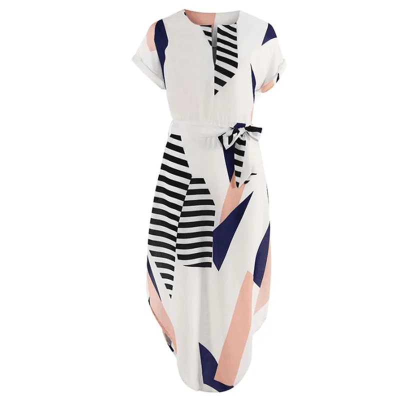 Women's Summer Simple Dress Pullover V-neck Mori Mid Length Print Dress
Women's Summer Simple Dress Pullover V-neck Mori Mid Length Print Dress