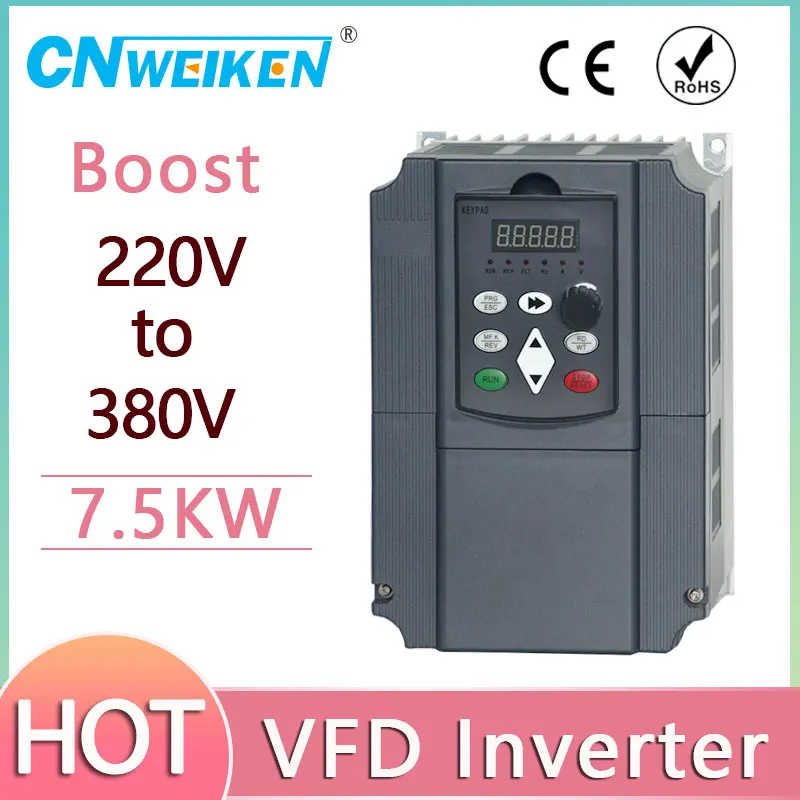 

1.5kw/2.2kw/4kw/5.5KW/7.5kw/11KW VSD 220v to 380v Spindle Inverters VFD AC drive frequency converter Factory Direct Sales