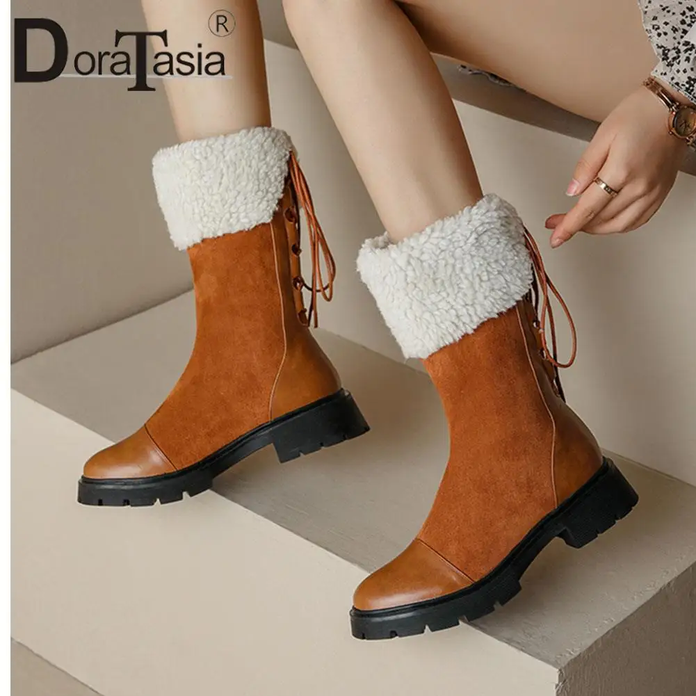DORATASIA Big Size 33-44 New Winter Female Snow Boots Fashion Chunky Heels Short Plush Boots Women Casual Comfy Shoes Woman
DORATASIA Big Size 33-44 New Winter Female Snow Boots Fashion Chunky Heels Short Plush Boots Women Casual Comfy Shoes Woman