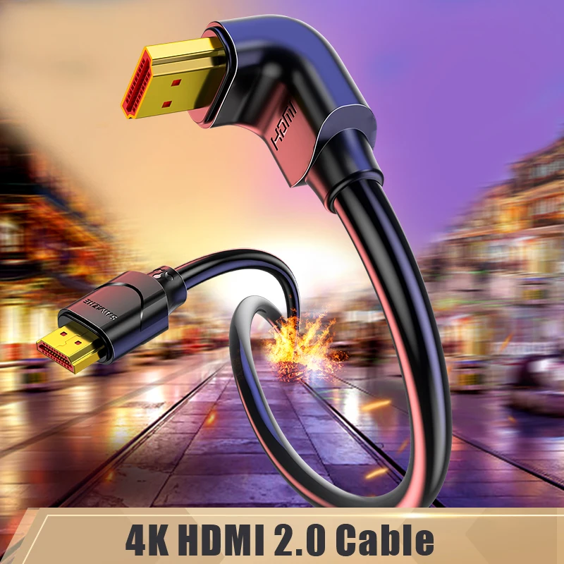 SAMZHE 4K HDMI 2 0 кабель 90/270 градусов угловой адаптер 2K * 1080P 3D для ТВ ПК проектора PS3 PS4