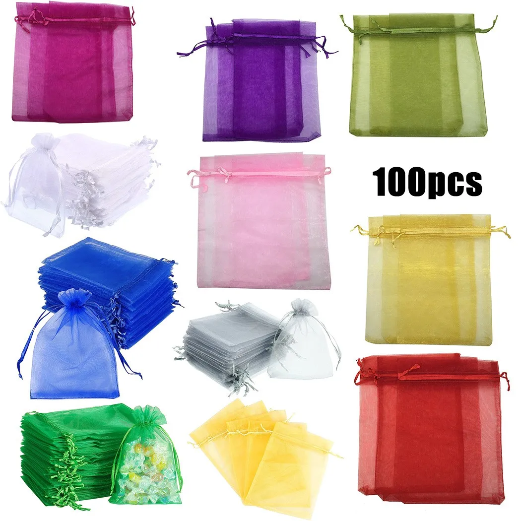 100Pcs Organza Gift Bags Luxury Jewellery Pouch XMAS Wedding Party Candy Favour Bags Multi Color Mesh Transparent Drawstring Bag
100Pcs Organza Gift Bags Luxury Jewellery Pouch XMAS Wedding Party Candy Favour Bags Multi Color Mesh Transparent Drawstring Bag