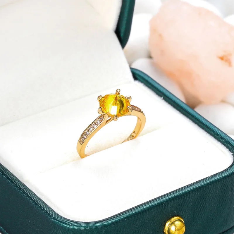 Anillos Yuzuk роскошное модное топаз кольцо с камнями 18K желтое золото ювелирные