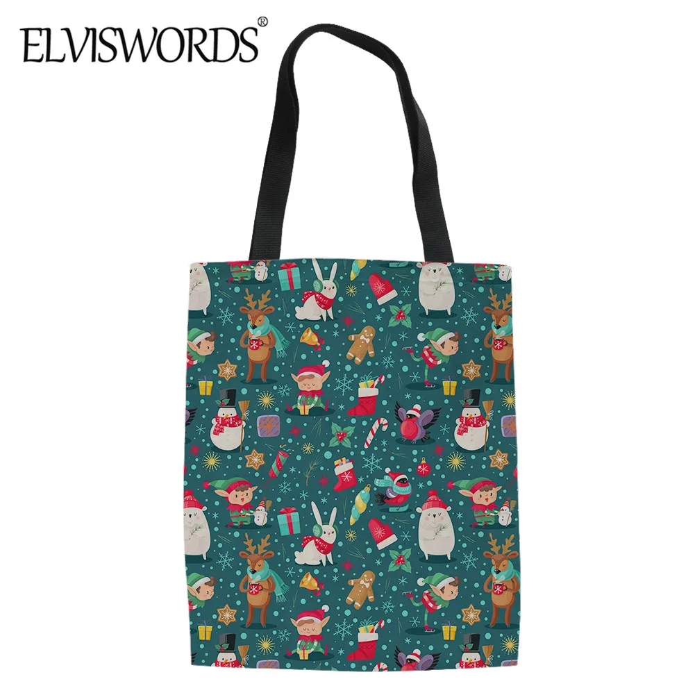 ELVISWORDS Cute Christmas Animals Pattern Women Linen Shopping Tote Durable Merry Christmas Gift Bag For Female Casual Handbag
ELVISWORDS Cute Christmas Animals Pattern Women Linen Shopping Tote Durable Merry Christmas Gift Bag For Female Casual Handbag