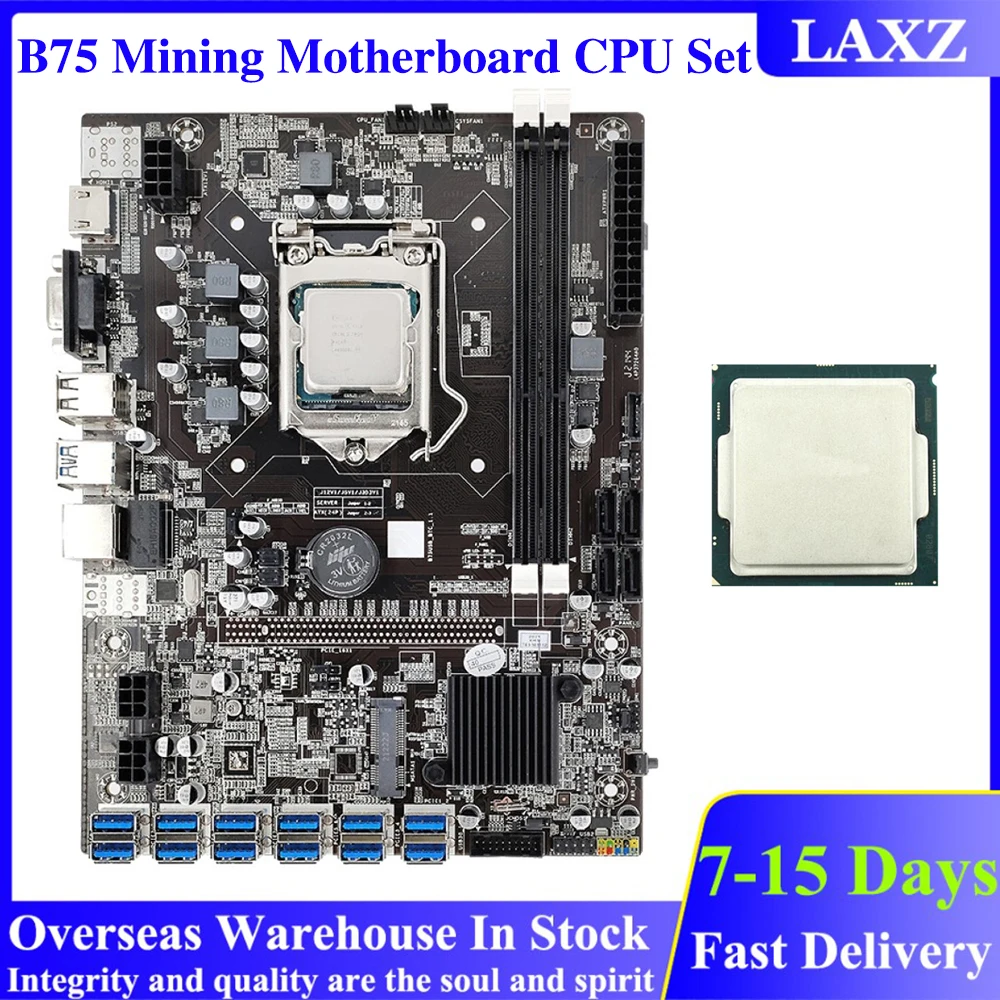 Комплект материнской платы B75 для майнинга, ЦП LGA1155 DDR3 12/8 USB3.0 в разъем для графической карты PCIE GPU, совместим с HDMI, VGA, Биткоин-Майнер
Комплект материнской платы B75 для майнинга, ЦП LGA1155 DDR3 12/8 USB3.0 в разъем для графической карты PCIE GPU, совместим с HDMI, VGA, Биткоин-Майнер