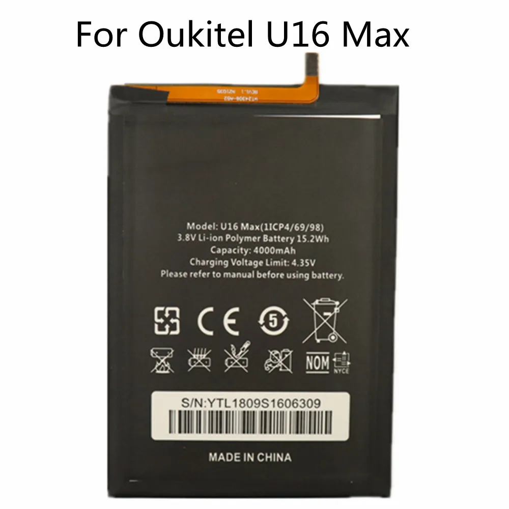 4000mAh Battery For Oukitel U16 Max U16Max Smart Phone Batteries New Original High Quality Battery
4000mAh Battery For Oukitel U16 Max U16Max Smart Phone Batteries New Original High Quality Battery