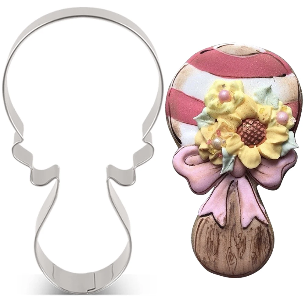 LILIAO Baby Shower Rattle Cookie Cutter - Stainless Steel Biscuit / Sandwich / Bread Mold Baking Tools Kitchen Accessories 
LILIAO Baby Shower Rattle Cookie Cutter - Stainless Steel Biscuit / Sandwich / Bread Mold Baking Tools Kitchen Accessories