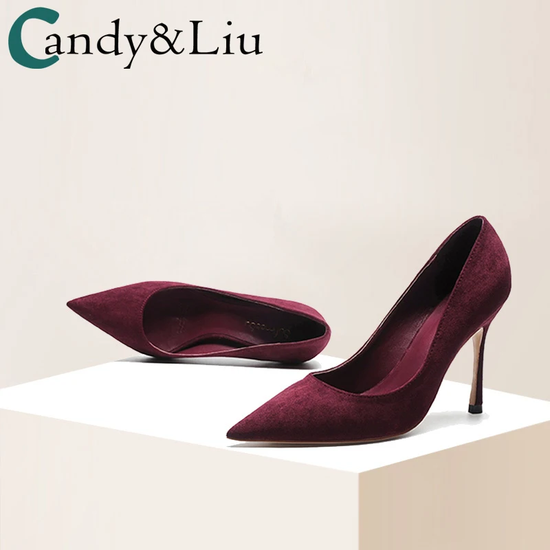 2021 Spring and Summer New Black Pointed Thin Heels Suede Single Shoes Women's Korean Version Versatile Star Women's Shoes 
2021 Spring and Summer New Black Pointed Thin Heels Suede Single Shoes Women's Korean Version Versatile Star Women's Shoes