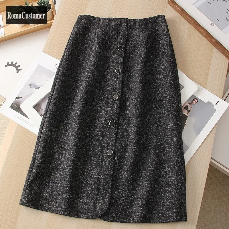 Korean Elegant Casual High Waist Skirt Womens Autumn Winter New Fashion Zippers Button Female Vintage Split A-Line Skirt
Korean Elegant Casual High Waist Skirt Womens Autumn Winter New Fashion Zippers Button Female Vintage Split A-Line Skirt