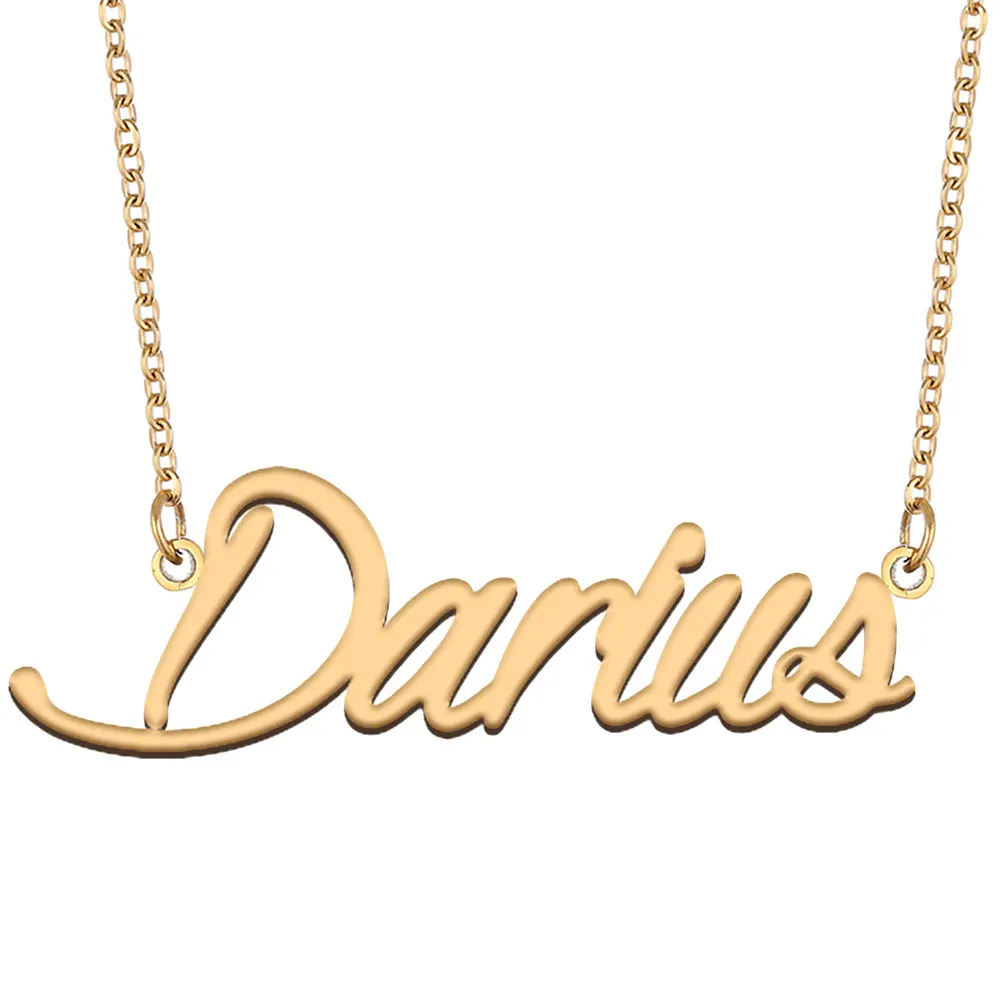 Darius Nameplate Necklace for Women Stainless Steel Jewelry Gold Plated Name Chain Pendant Femme Mothers Girlfriend Gift
Darius Nameplate Necklace for Women Stainless Steel Jewelry Gold Plated Name Chain Pendant Femme Mothers Girlfriend Gift