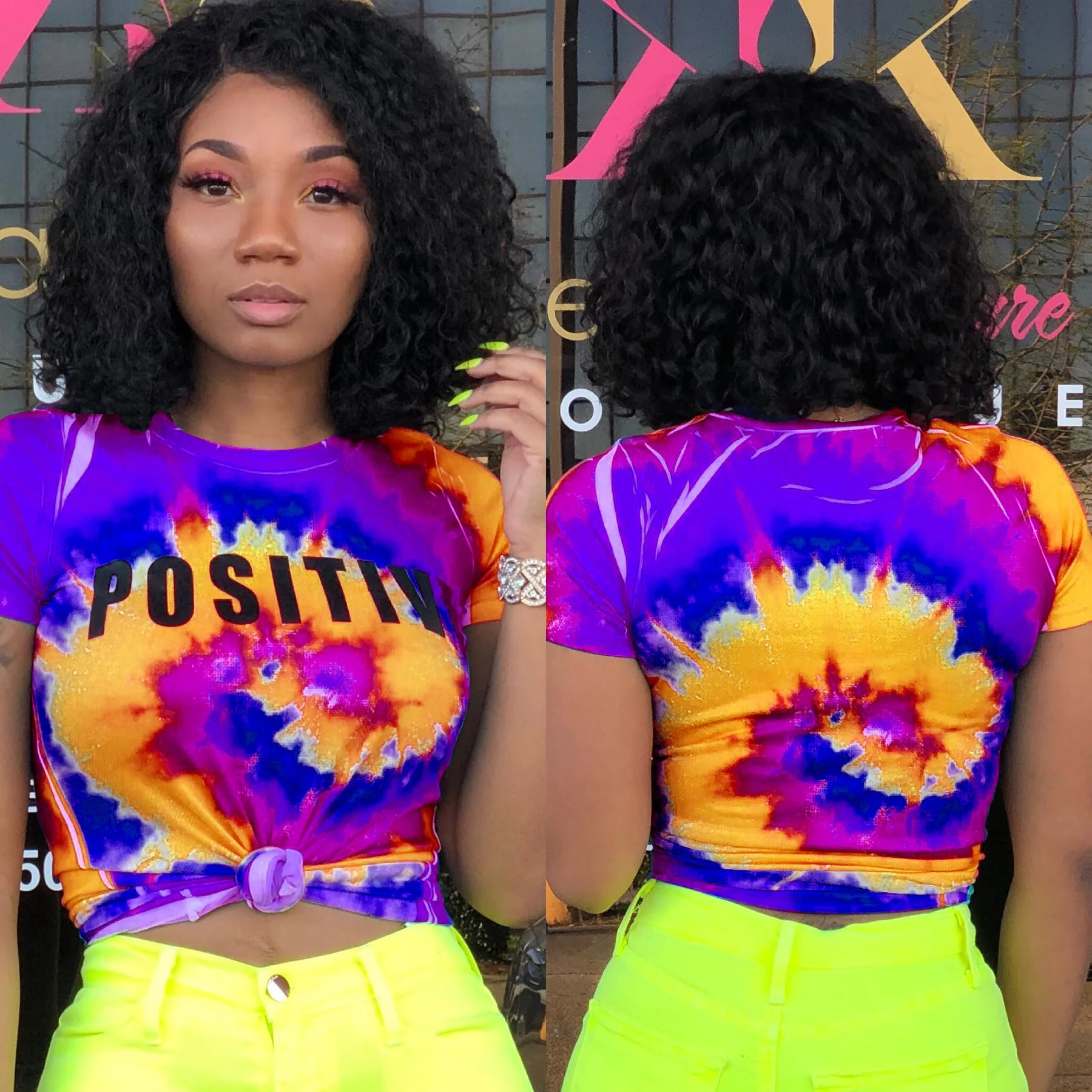 Tie-Dye T-ShirtWomen's Round Neck Top Short Sleeved Colorful Casual Summer Printed Letters High Street Street Wear Pullover Top
Tie-Dye T-ShirtWomen's Round Neck Top Short Sleeved Colorful Casual Summer Printed Letters High Street Street Wear Pullover Top