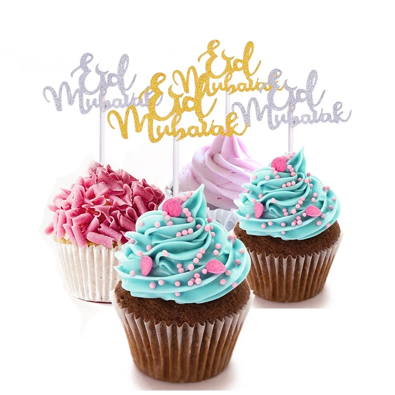 10pcs Eid Mubarak Cake Toppers Gold Silver Glitter Paper Card Topper Islamic Festival Party Decoration Cupcake Baking Supplies
10pcs Eid Mubarak Cake Toppers Gold Silver Glitter Paper Card Topper Islamic Festival Party Decoration Cupcake Baking Supplies