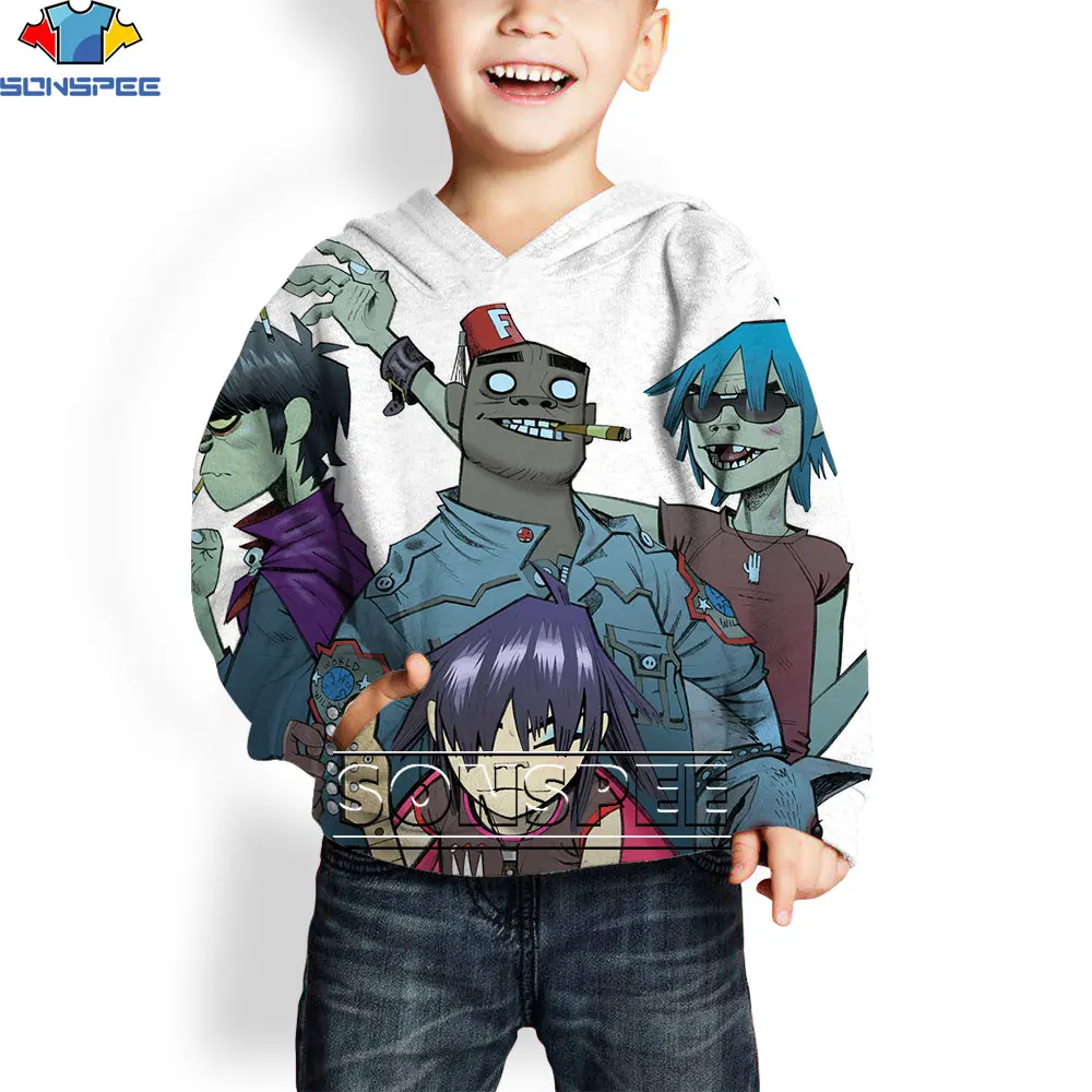 SONSPEE 3D New Gorillaz Band Cartoon Child Fashion Hooded Sweatshirt Print Harajuku Kids Pullover Hoodie Boy Baby Casual Tops
SONSPEE 3D New Gorillaz Band Cartoon Child Fashion Hooded Sweatshirt Print Harajuku Kids Pullover Hoodie Boy Baby Casual Tops