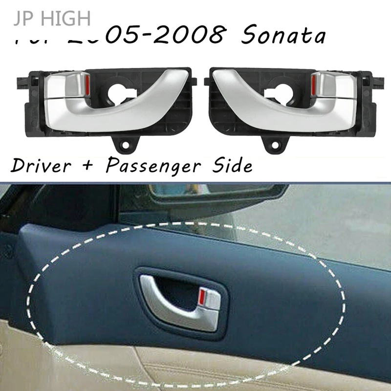 Передняя левая + правая внутренняя дверная ручка для 2005-2008 Hyundai Sonata со стороны пассажира
Передняя левая + правая внутренняя дверная ручка для 2005-2008 Hyundai Sonata со стороны пассажира