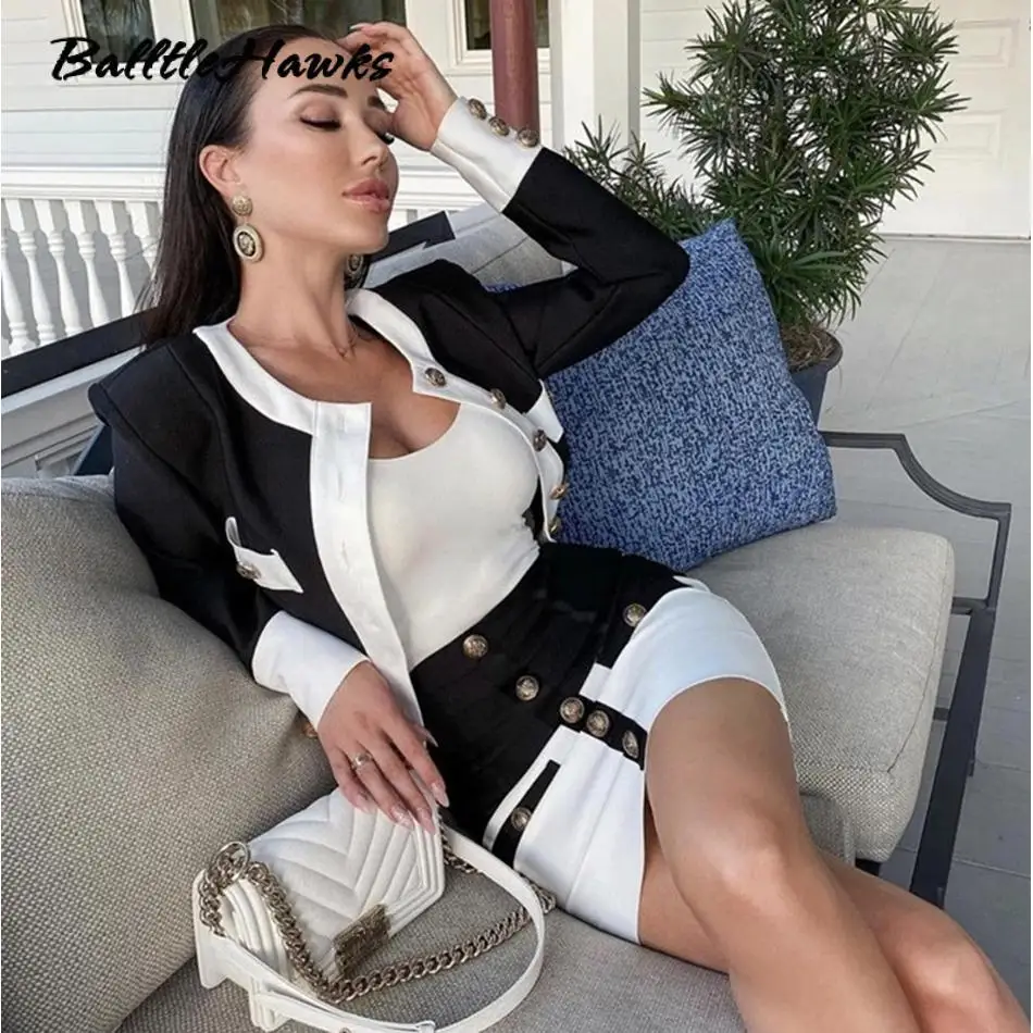 2021 New High Street Summer Patchwork 2 Two-Piece Set O-Neck Long Sleeve Pocket Button Mini Bandage Dress Female Short Set
2021 New High Street Summer Patchwork 2 Two-Piece Set O-Neck Long Sleeve Pocket Button Mini Bandage Dress Female Short Set