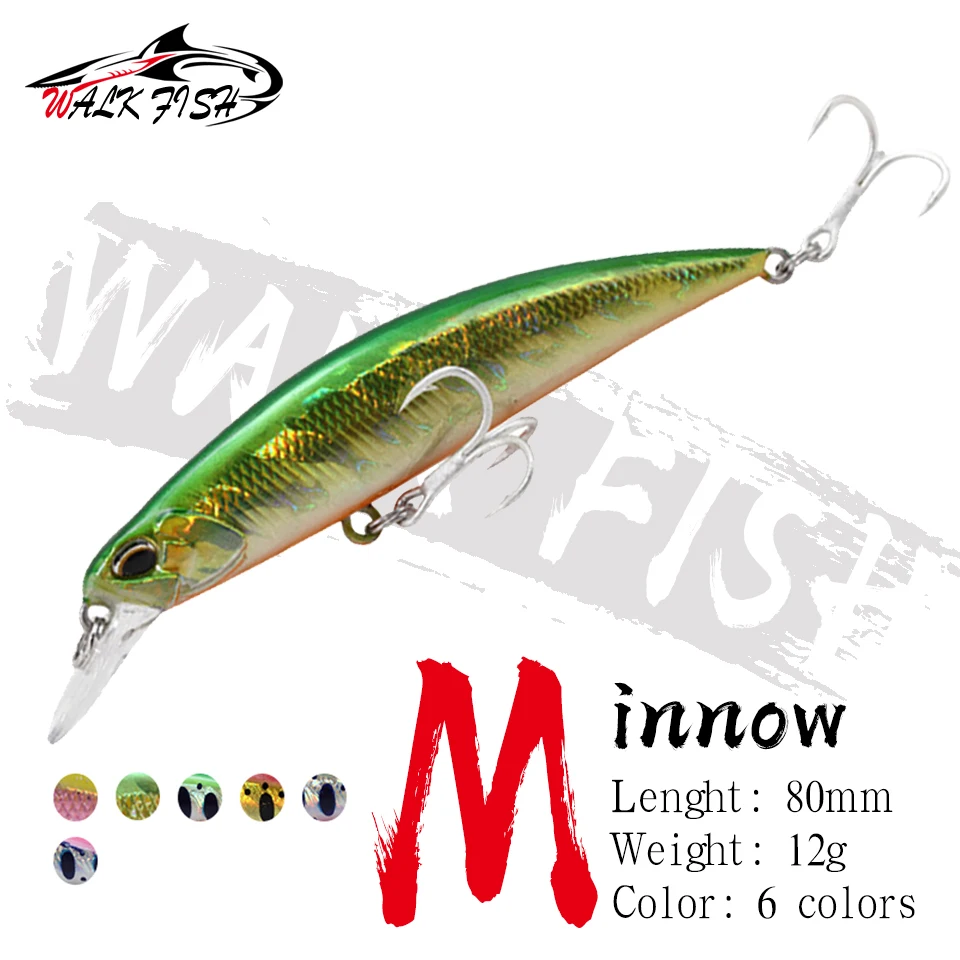 Ходить рыбы 80 мм 12 г Minnow опускается на дно Рыбная приманка вобблер жесткие приманки рыболовные приманки японский профессиональный карандаш...
Ходить рыбы 80 мм 12 г Minnow опускается на дно Рыбная приманка вобблер жесткие приманки рыболовные приманки японский профессиональный карандаш...