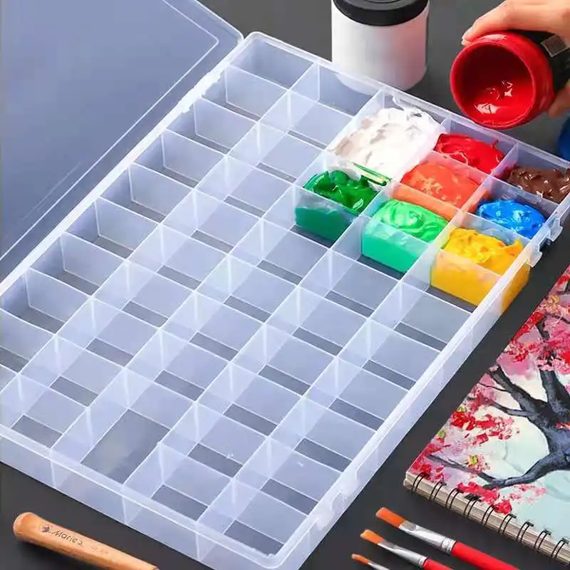 48/36/24 Grids Art Plastic Palette Empty Watercolor Paints Box Flip Cover Palette For Art Gouache Acrylic Painting Art Supplies
48/36/24 Grids Art Plastic Palette Empty Watercolor Paints Box Flip Cover Palette For Art Gouache Acrylic Painting Art Supplies