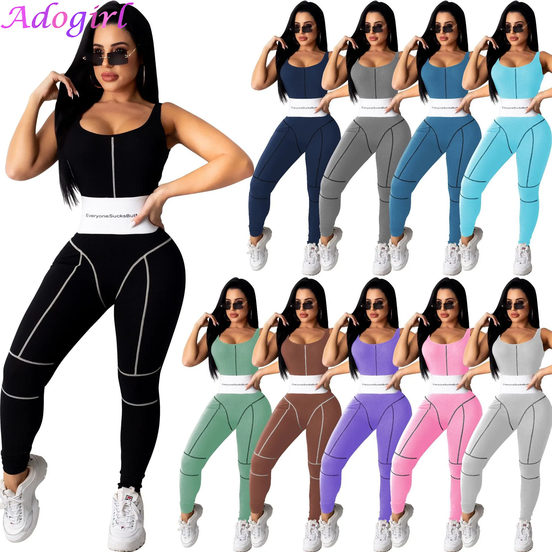 2021 Seamless Patchwork Yoga Sporty Jumpsuit Gym Fitness Clothes For Women Sleeveless Top Leggings Workout Bodycon Tracksuits
2021 Seamless Patchwork Yoga Sporty Jumpsuit Gym Fitness Clothes For Women Sleeveless Top Leggings Workout Bodycon Tracksuits