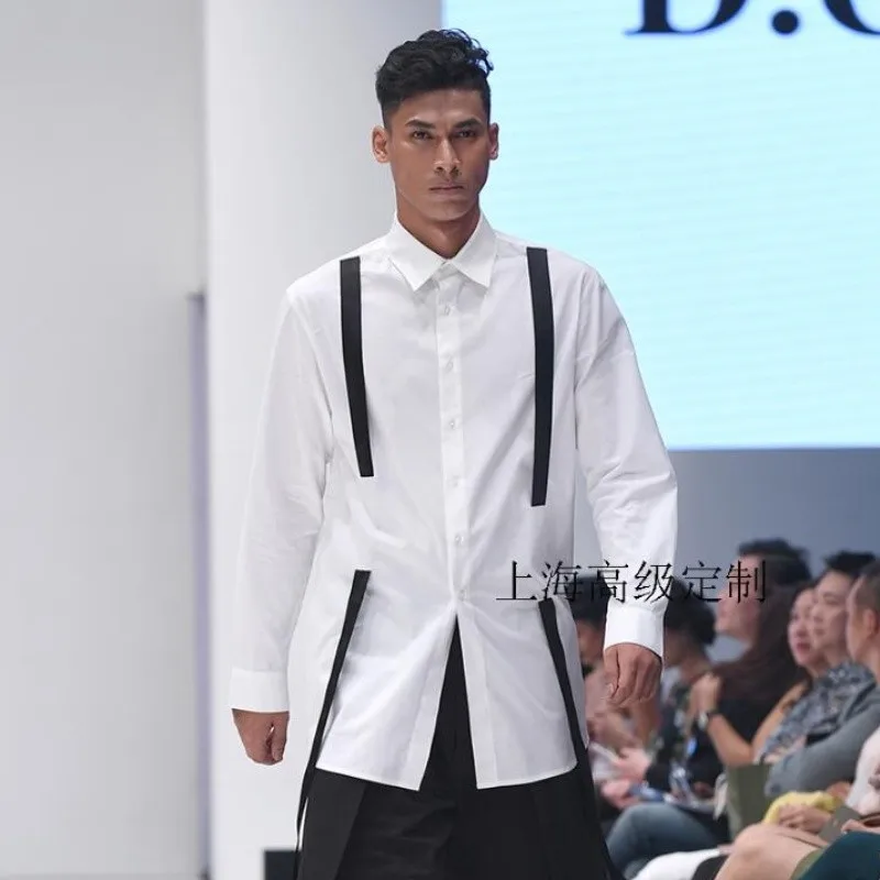 2022 Men Fashion Casual Long Sleeved shirt Slim Fit Male catwalks Ribbon design Dress Shirts Brand Men Clothing Soft Comfortable
2022 Men Fashion Casual Long Sleeved shirt Slim Fit Male catwalks Ribbon design Dress Shirts Brand Men Clothing Soft Comfortable