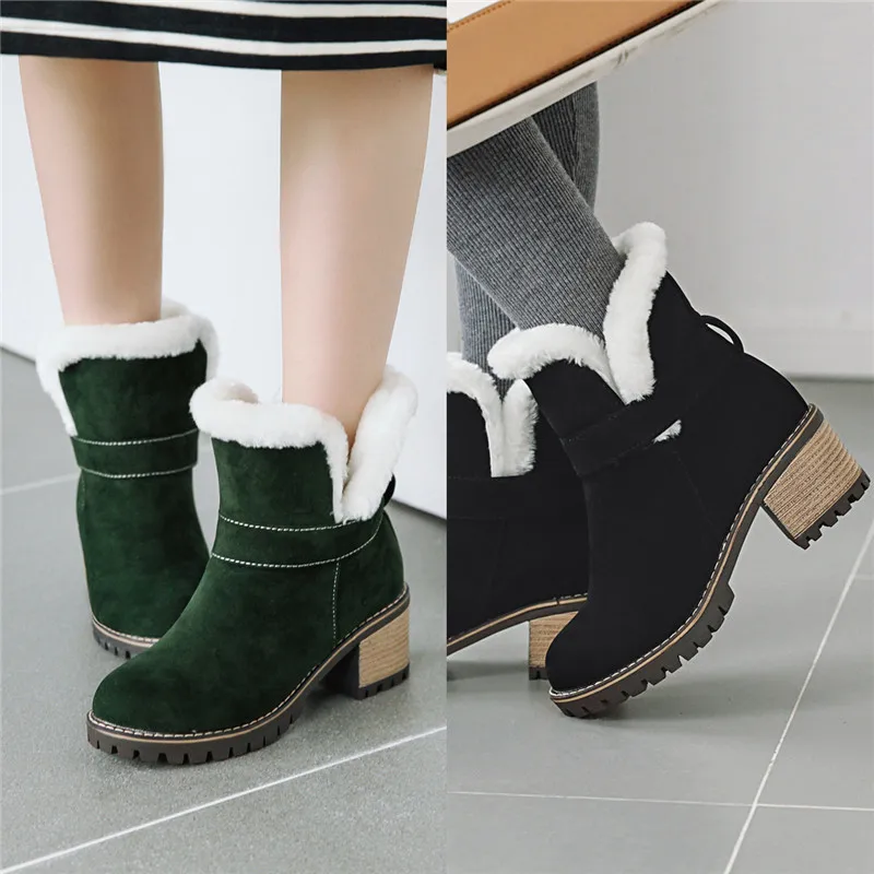 ASUMER 2020 new snow boots women round toe slip on winter boots flock square high heels shoes ladies boots big size 34-43
ASUMER 2020 new snow boots women round toe slip on winter boots flock square high heels shoes ladies boots big size 34-43