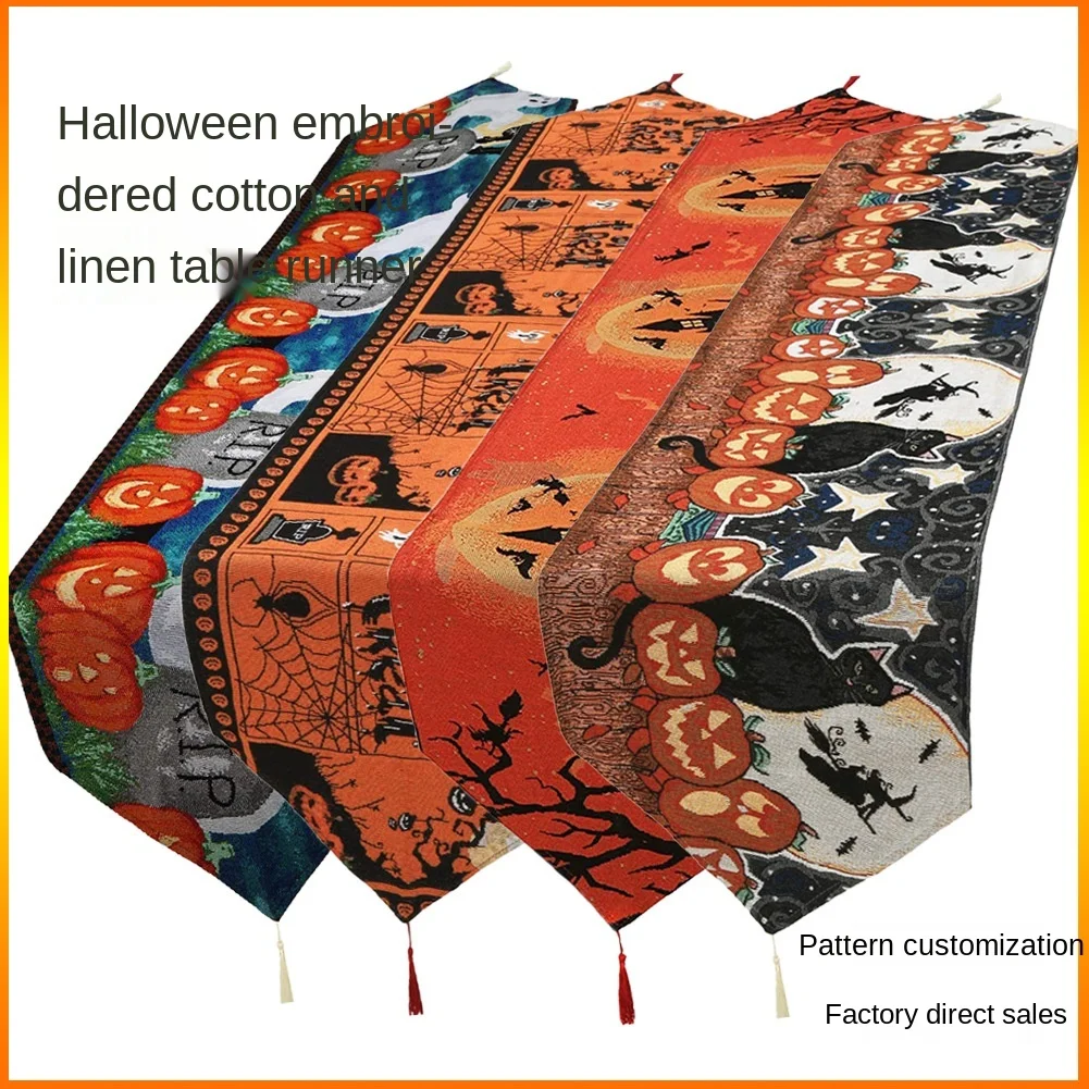 Halloween Pumpkin spider web cotton linen embroidered table flag family tablecloth small tea table decorative cloth table runner
Halloween Pumpkin spider web cotton linen embroidered table flag family tablecloth small tea table decorative cloth table runner