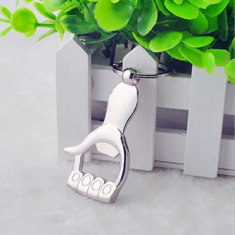 

1PC Sliver Color Thumb Up Hand Fist Keychain Key Ring Beer Bottle Opener New