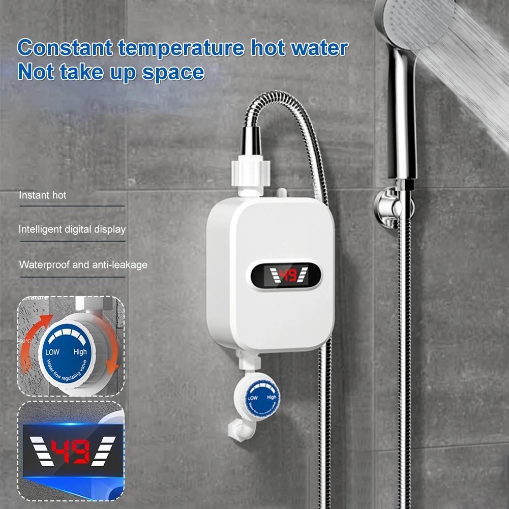 3500W 220V Mini Electric Water Heater Instant Heating Hot Water Heater with Constant Temperature Digital Display for Bathroom
3500W 220V Mini Electric Water Heater Instant Heating Hot Water Heater with Constant Temperature Digital Display for Bathroom