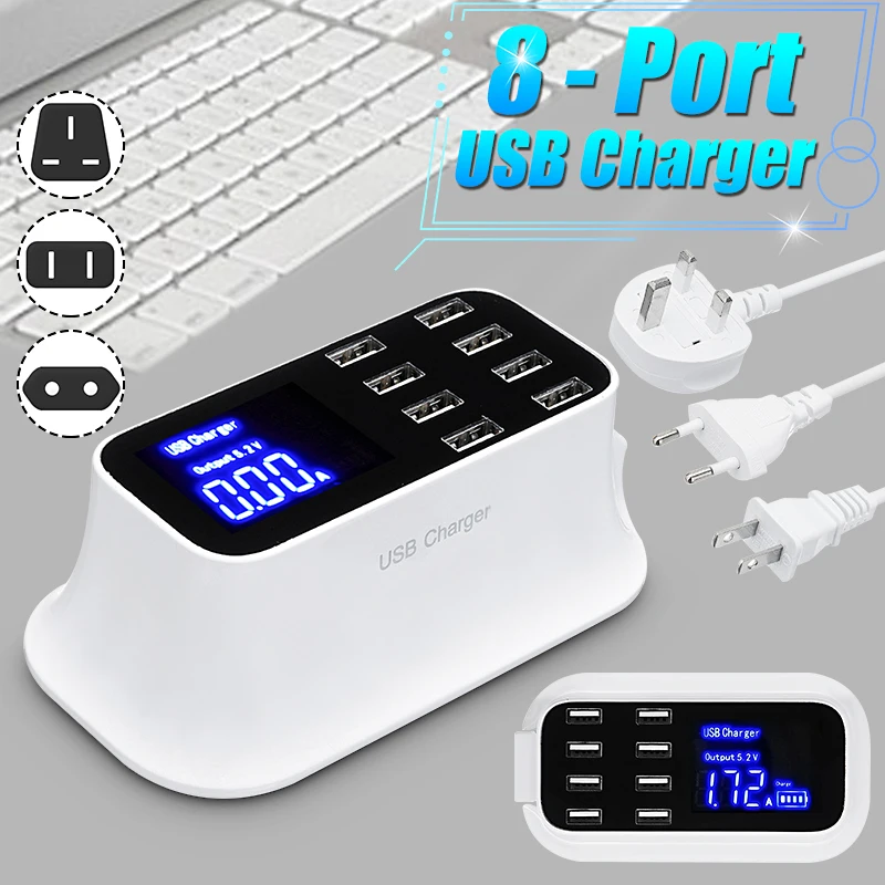 8 Port USB Charger HUB Quick Charge 3.0 LED Display Multi USB Charging Station Mobile Phone Desktop Wall Home EU Plug
8 Port USB Charger HUB Quick Charge 3.0 LED Display Multi USB Charging Station Mobile Phone Desktop Wall Home EU Plug