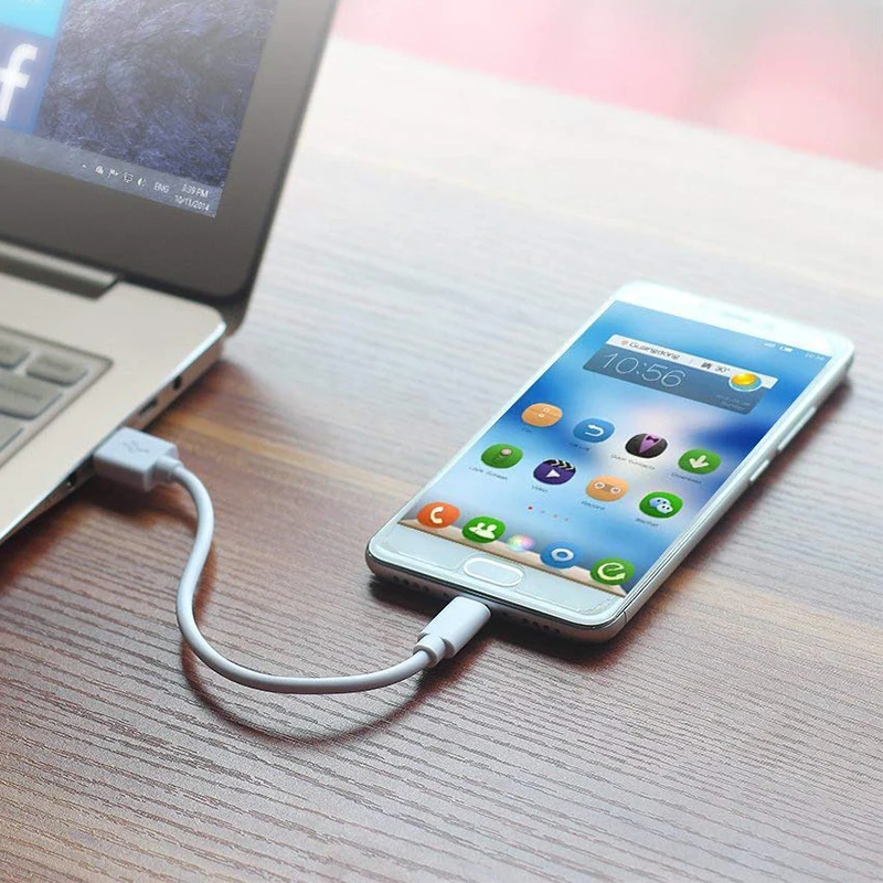 Короткий Micro USB кабель (25 см) Android легкий переносной практичный зарядный для