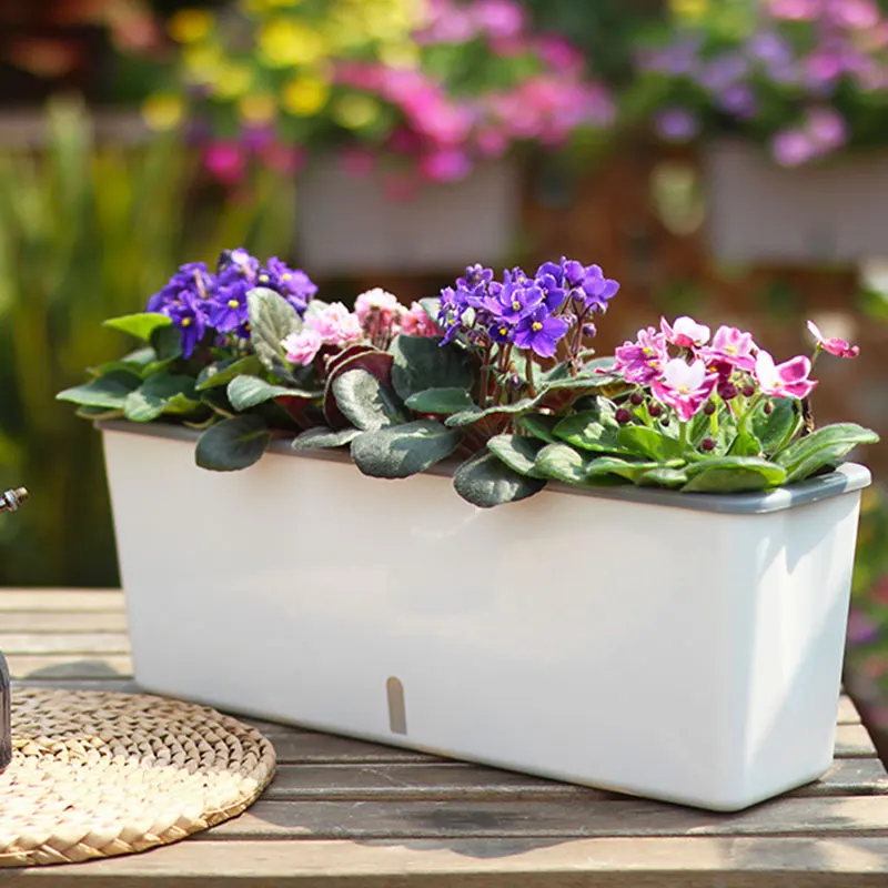 Self-Watering Planter Pots Long Strip Double Layer Flower Pot For Indoor Home Garden Modern Decorative Hot Selling 
Self-Watering Planter Pots Long Strip Double Layer Flower Pot For Indoor Home Garden Modern Decorative Hot Selling