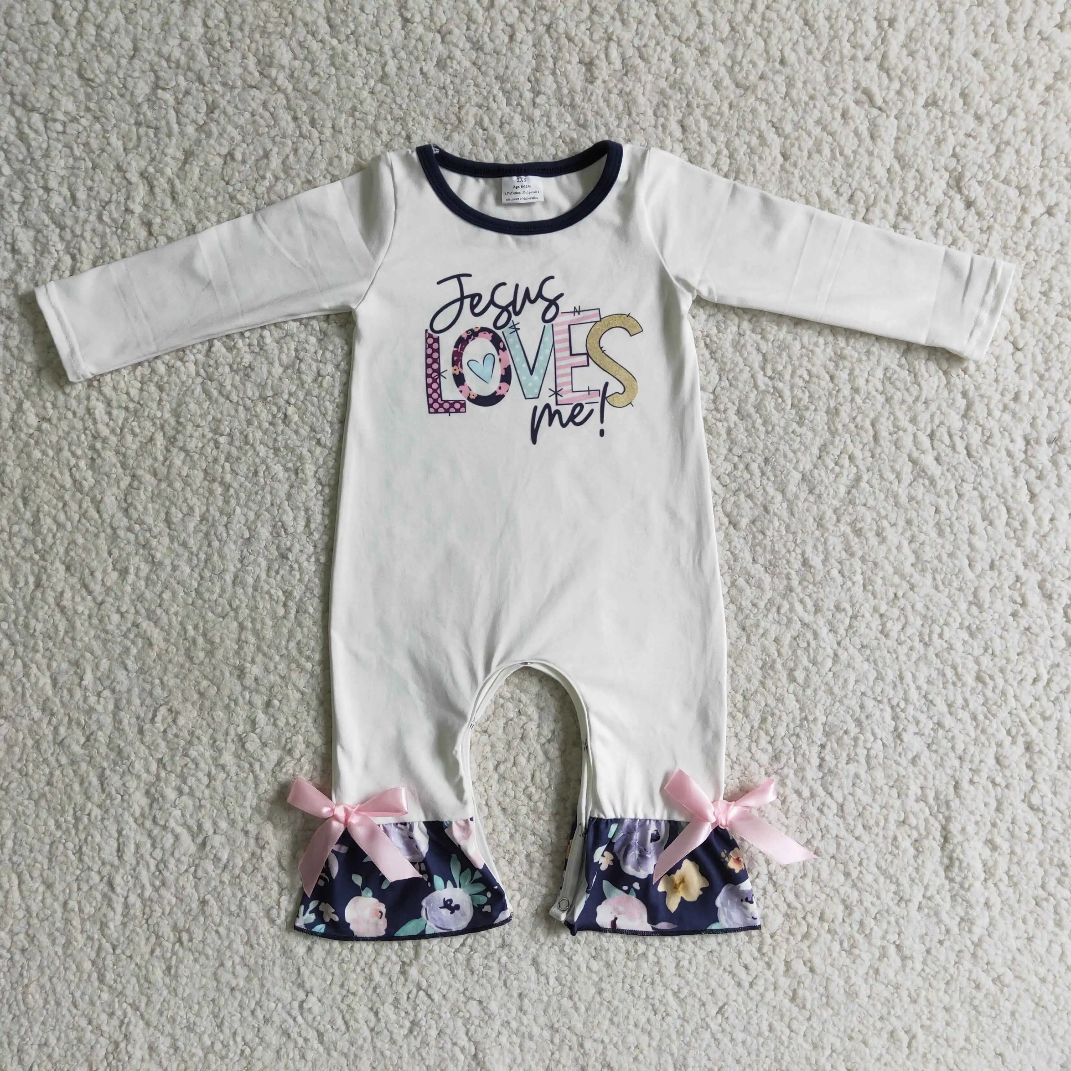 Baby Infant Clothing Jesus Loves Me Long Sleeve Winter Romper Pink Bow-knot Floral Bottom
Baby Infant Clothing Jesus Loves Me Long Sleeve Winter Romper Pink Bow-knot Floral Bottom