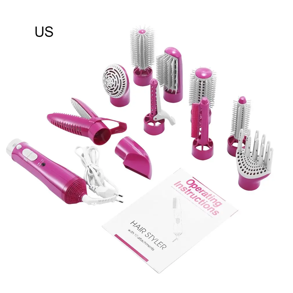10 In 1 Hot Air Brush Salon Hair Dryer Interchangeable Comb Professional Electric Curler Styling Tools
10 In 1 Hot Air Brush Salon Hair Dryer Interchangeable Comb Professional Electric Curler Styling Tools