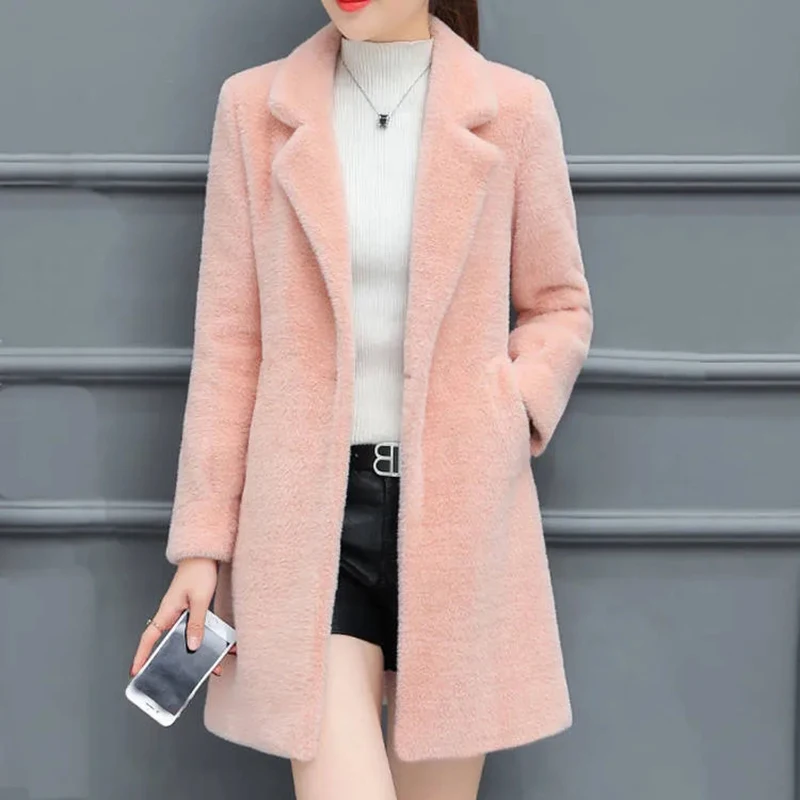 Autumn Winter Faux Fur Coat korean fashion Slim V-neck Thick Warm Sheep Shearing Plush Jacket Women Chic Mink Fleece Outerwear
Autumn Winter Faux Fur Coat korean fashion Slim V-neck Thick Warm Sheep Shearing Plush Jacket Women Chic Mink Fleece Outerwear