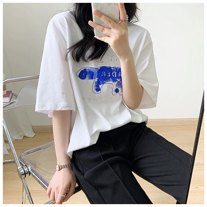 ADER ERROR men's and women's summer cotton short-sleeved T-shirt Fox printed loose Korean style loose large size o-neck top
ADER ERROR men's and women's summer cotton short-sleeved T-shirt Fox printed loose Korean style loose large size o-neck top