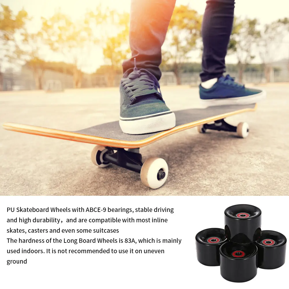 4Pcs/Set Cruiser Skateboard Wheels PU Wheels Long Board Cruiser Wheels With ABEC-9 Bearings Skateboard Accessories Black
4Pcs/Set Cruiser Skateboard Wheels PU Wheels Long Board Cruiser Wheels With ABEC-9 Bearings Skateboard Accessories Black