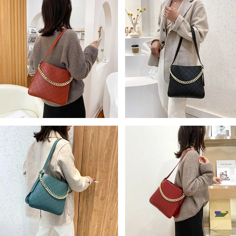 Fashion new lattice large handbag high quality PU leather lady designer handbag large capacity one-shoulder messenger bag
Fashion new lattice large handbag high quality PU leather lady designer handbag large capacity one-shoulder messenger bag
