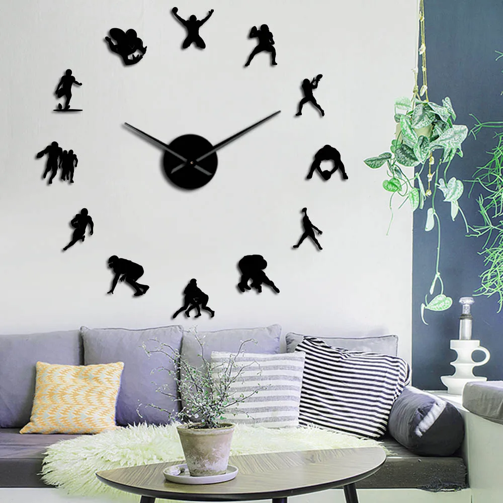 Football Soccer Game Sport DIY Giant Wall Clock Rugby Frameless Big Time Needles Clock Goalkeeper Athlete Room Decor
Football Soccer Game Sport DIY Giant Wall Clock Rugby Frameless Big Time Needles Clock Goalkeeper Athlete Room Decor