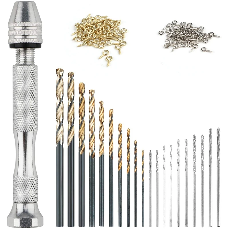 Hand Drill Set Mini Twist Drill 21Pcs Pin Vise Drill Set Rotary Bits with 100 Screw for Delicate Manual Work Model Resin
Hand Drill Set Mini Twist Drill 21Pcs Pin Vise Drill Set Rotary Bits with 100 Screw for Delicate Manual Work Model Resin