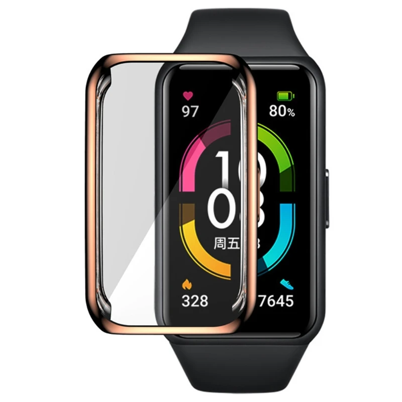 Electroplating TPU Watch Cover Shell Screen Protector Case for Honor Band 6 Smart Wristband Accessories 95AF
Electroplating TPU Watch Cover Shell Screen Protector Case for Honor Band 6 Smart Wristband Accessories 95AF