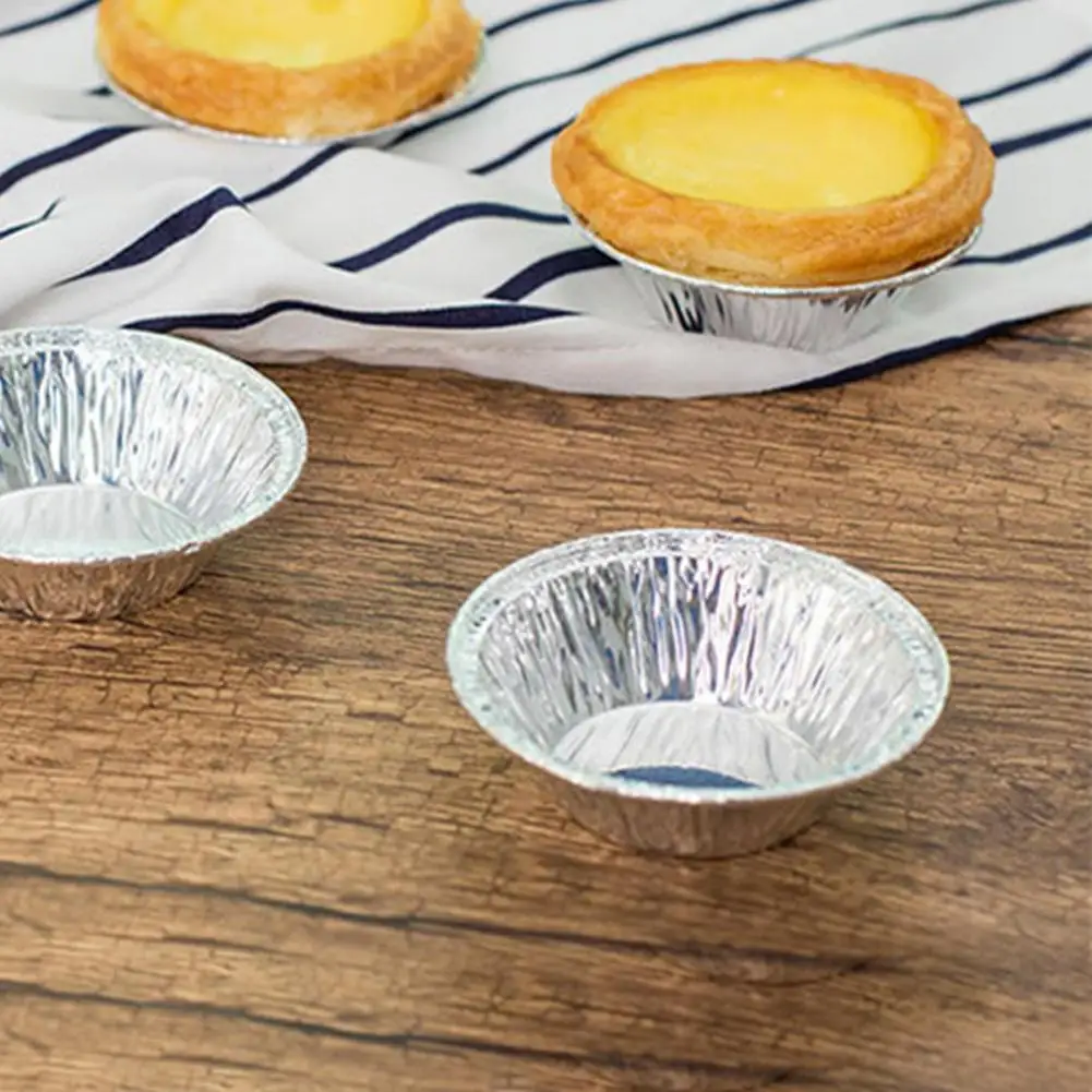 100 шт. Форма для яиц Flan круглые одноразовые оловянные десертные чашки выпечки