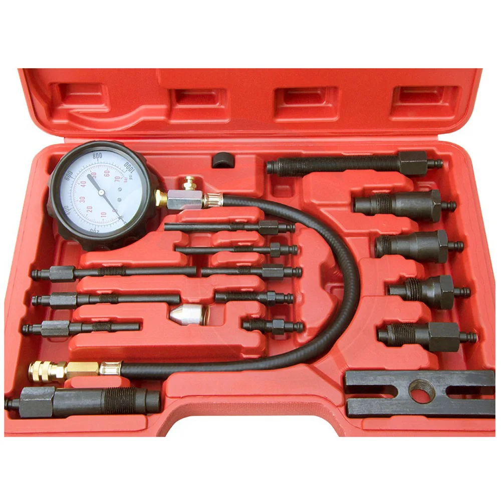 Professional Diesel Engine Cylinder Compression Tester Tool Kit Set Pressure Gauge Tester Kit Set TU-15B
Professional Diesel Engine Cylinder Compression Tester Tool Kit Set Pressure Gauge Tester Kit Set TU-15B