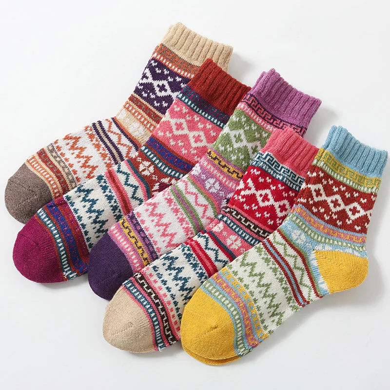 Thicken Wool Socks Women Warm Winter Cross Striped Ethnic Style Middle Tube Crew Sox Soft Comfortable New Year Gift for Family
Thicken Wool Socks Women Warm Winter Cross Striped Ethnic Style Middle Tube Crew Sox Soft Comfortable New Year Gift for Family