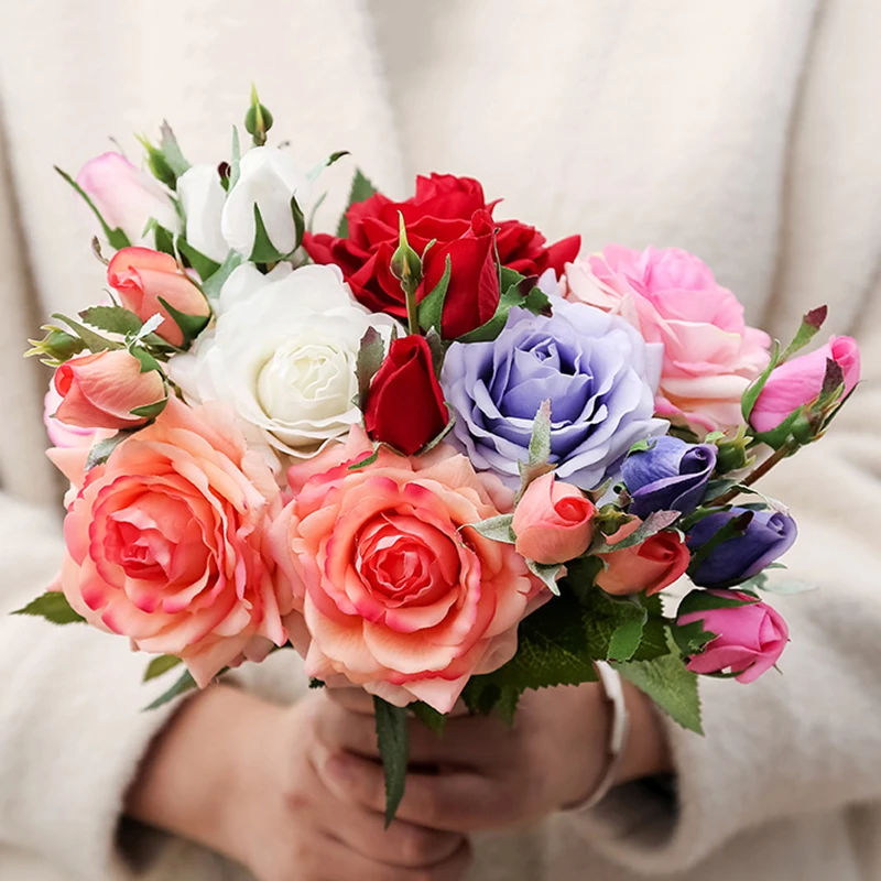3 Head Rose Artificial Flower Real Touch Rose Flowers Fake Flowers Wedding Decoration Bouquet Home Garen Decor Photography Props
3 Head Rose Artificial Flower Real Touch Rose Flowers Fake Flowers Wedding Decoration Bouquet Home Garen Decor Photography Props