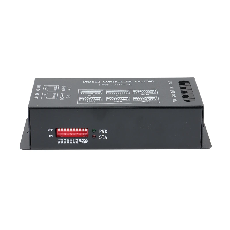 Контроллер H807DMX DMX512, 1024 пикселей, контроллер RGB, 13 каналов, контроллер DMX для сценического освещения WS2812 WS2813 DMX
Контроллер H807DMX DMX512, 1024 пикселей, контроллер RGB, 13 каналов, контроллер DMX для сценического освещения WS2812 WS2813 DMX