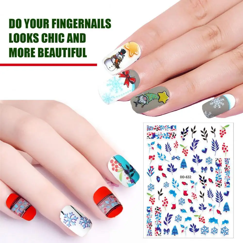 Manicure Decal Delicate Glue-free Portable Christmas New Year Nail Art Transfer Sticker for Women
Manicure Decal Delicate Glue-free Portable Christmas New Year Nail Art Transfer Sticker for Women