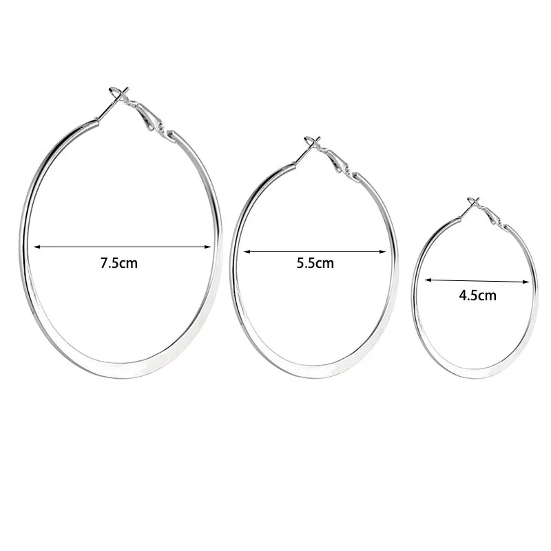 7.5/5.5/4.5mm Super Large Hoop Earrings Exaggerated Smooth Big Circle Earrings For Women Punk Jewelry Gold Color Earring Gifts
7.5/5.5/4.5mm Super Large Hoop Earrings Exaggerated Smooth Big Circle Earrings For Women Punk Jewelry Gold Color Earring Gifts