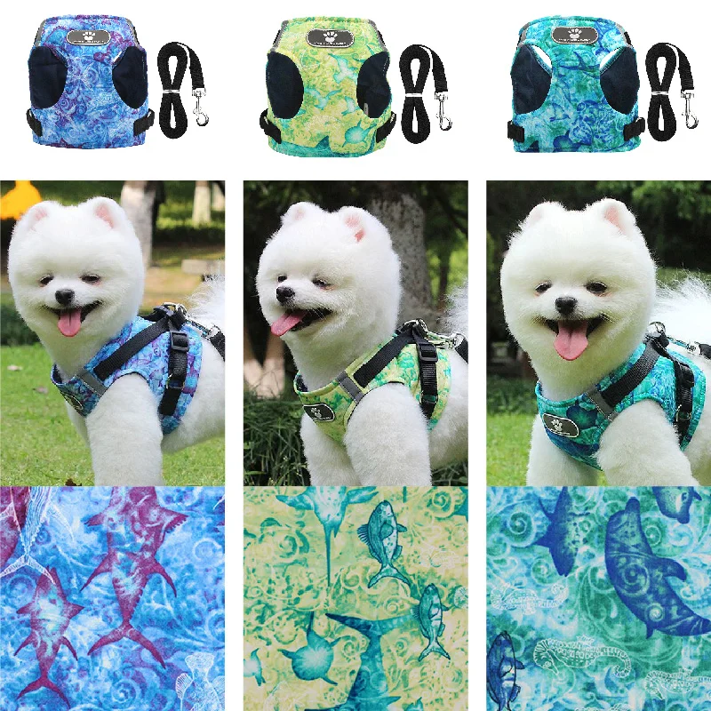 Ocean Print Dog Harness Vest Puppy Harnesses Reflective Pet Walking Leash Soft Dog Chest Strap For Small Medium Dogs Supplies
Ocean Print Dog Harness Vest Puppy Harnesses Reflective Pet Walking Leash Soft Dog Chest Strap For Small Medium Dogs Supplies
