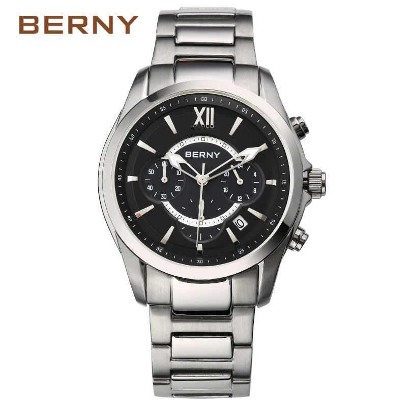 BERNY Mens Watch Chronograph Japan Quartz Wristwatch Stainless Steel Male Clock Classic Business Date Calendar Watches for Man
BERNY Mens Watch Chronograph Japan Quartz Wristwatch Stainless Steel Male Clock Classic Business Date Calendar Watches for Man